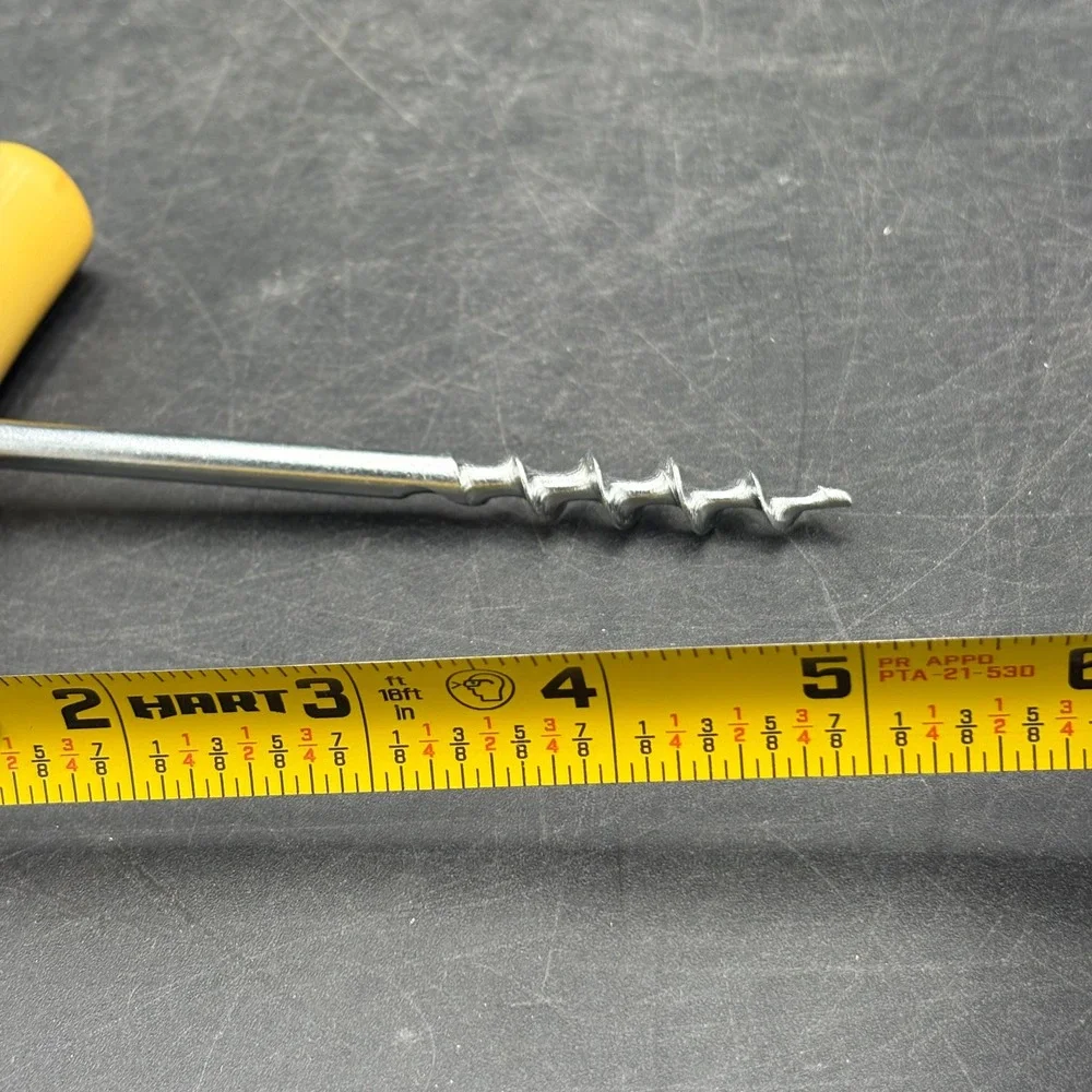 Vtg MCM T-Handle Corkscrew Faux Horn Marbled Yellow Brown Barware Wine Opener